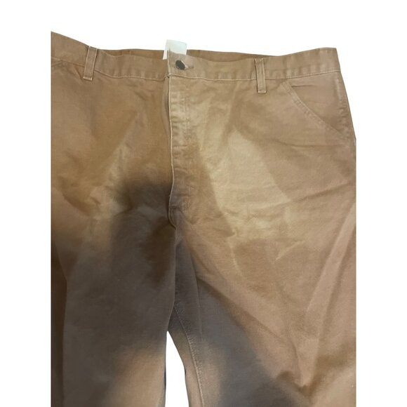 Carhartt Mens Brown Thrashed Work Pants 42x32 Durable 100% Cotton Relaxed Fit - Picture 5 of 8